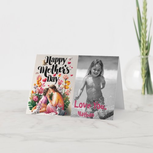 *~* Loving Whimsical Mother&#39;s Day Photo AP72 Mom Thank You Card