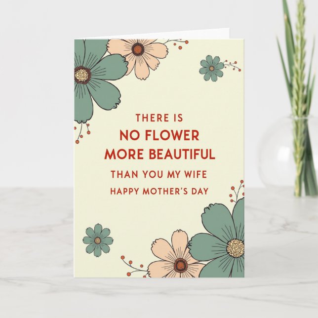 Loving Wife Mothers Day Message Card (Front)