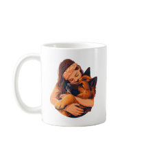 Loving Woman Hugging German Shepherd Dog