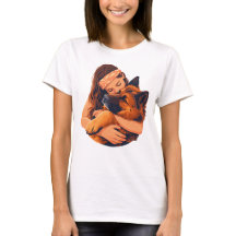 Loving Woman Hugging German Shepherd Dog