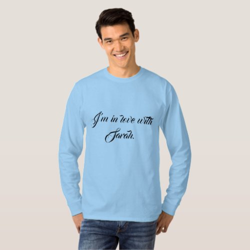 Loving Words Fancy Letters Blue T_Shirt