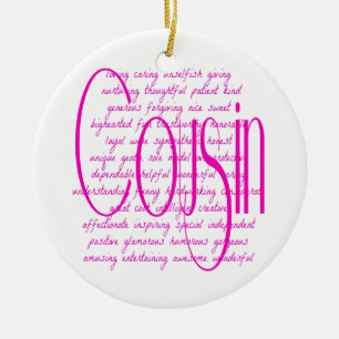 Loving Words for a Cousin Ceramic Ornament