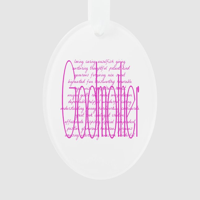 Loving Words for a Godmother Ornament (Front)