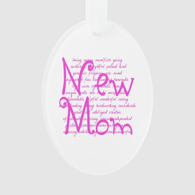 Loving Words for a New Mom Ornament (Front)