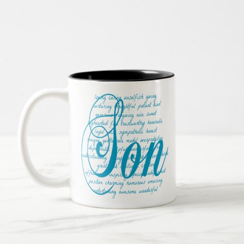 Loving Words for a Son Two_Tone Coffee Mug