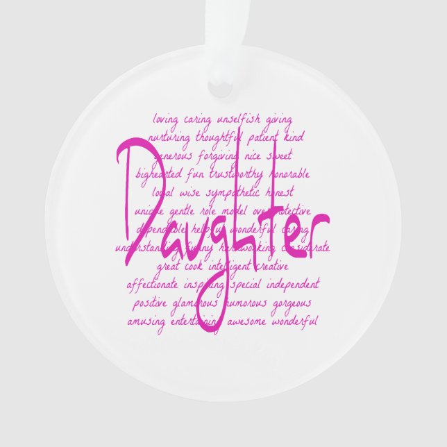 Loving Words for Daughter Ornament (Front)