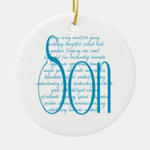 Loving Words for Son Ceramic Ornament