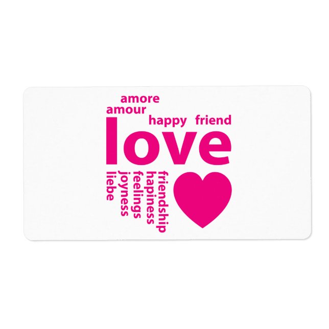 Loving words label (Front)