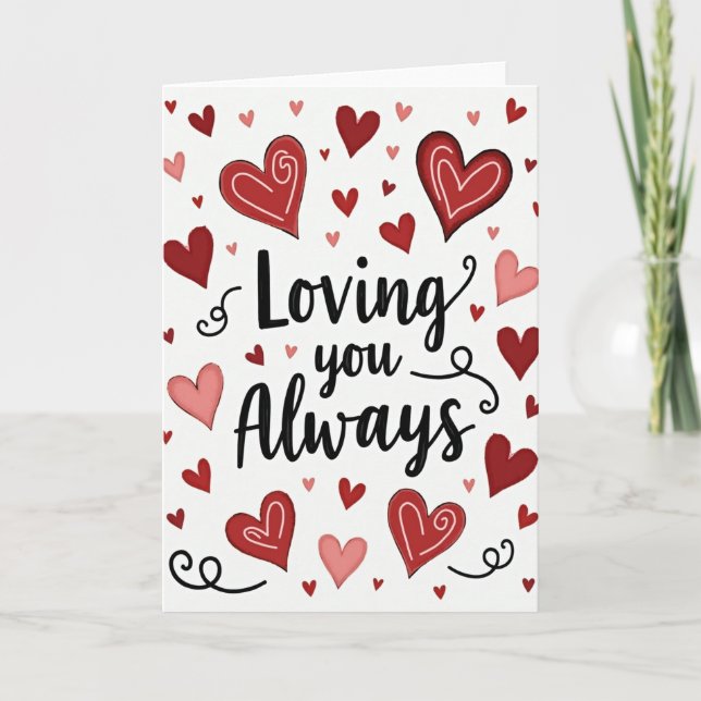 Loving You Always Hearts Card (Front)