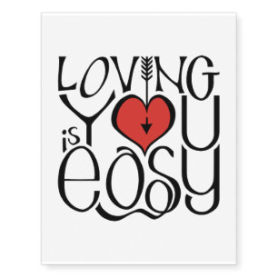 Loving You black red Temporary Tattoos