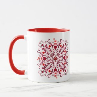 Loving You handwritten seamless valentine Mug