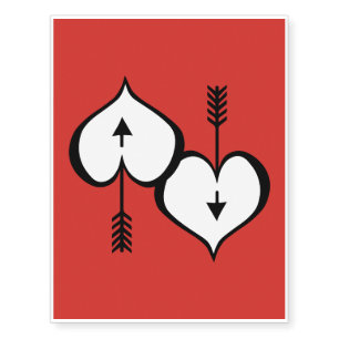 Loving You Heart white Temporary Tattoos