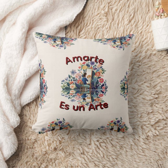 Loving You Is an Art Throw Pillow (Blanket)