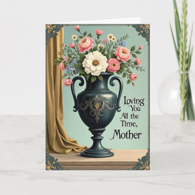 Loving You Mother Floral Art Card (Front)