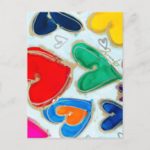 Lovitude Hearts in Blue Postcard