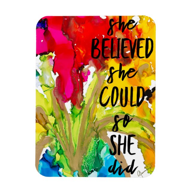 Lovitude Magnet "She Believed She Could" (Vertical)