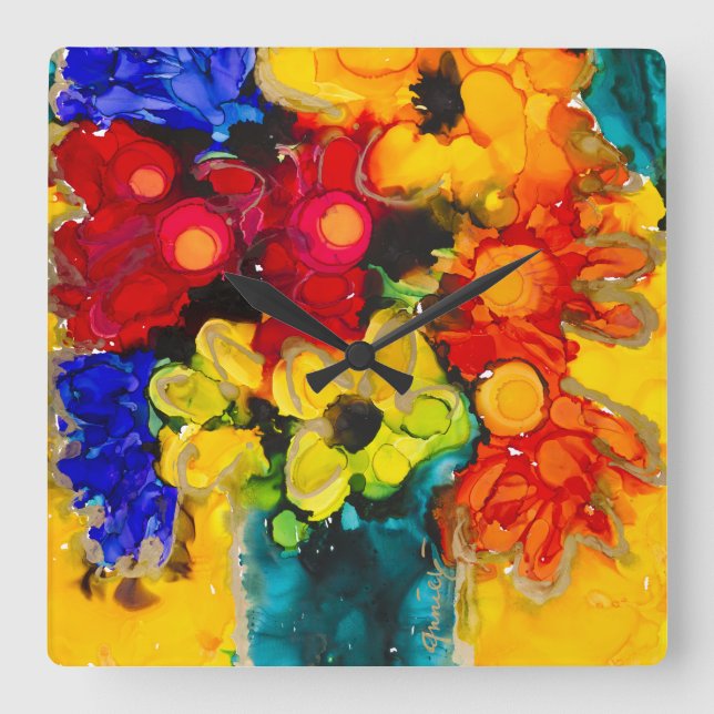 Lovitude Square Wall Clock "Spirit Filled" (Front)