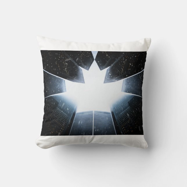 Low Angle Image of High Rise Building Throw Pillow (Front)