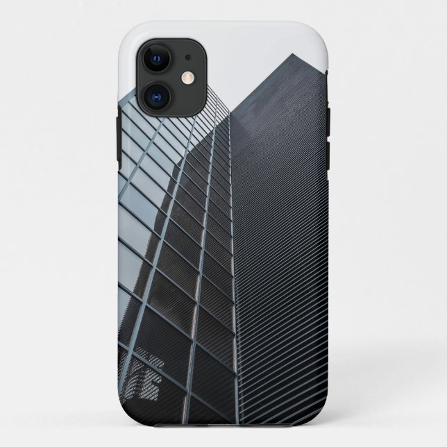 low-angle of black building iphone cases (Back)