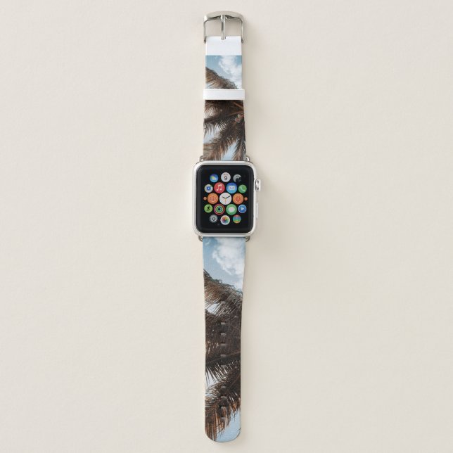 Low-angle photo of coconut tree apple watch band (Front)