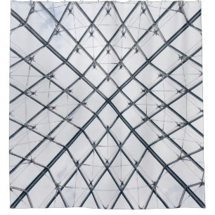 Low-angle photo of gray metal frame shower curtain