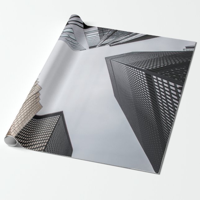 LOW-ANGLE PHOTOGRAPHY OF HIGH-RISE BUILDINGS WRAPPING PAPER (Unrolled)