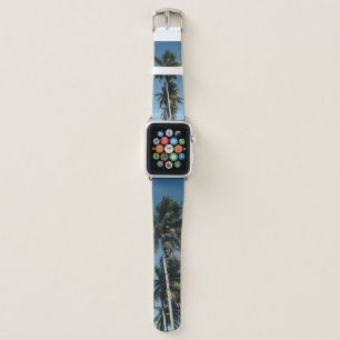 Low angle photography of three coconut trees apple watch band