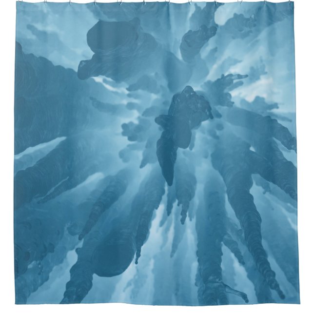 Low angle view of stalactites shower curtain (Front)