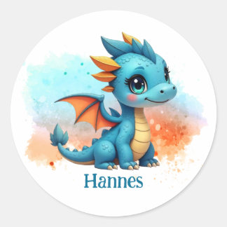 Low baby revenge blue orange children classic round sticker