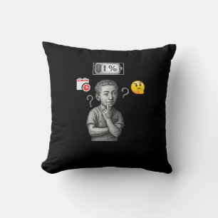 Low Battery Aesthetic • Daily Life Struggle Art Throw Pillow