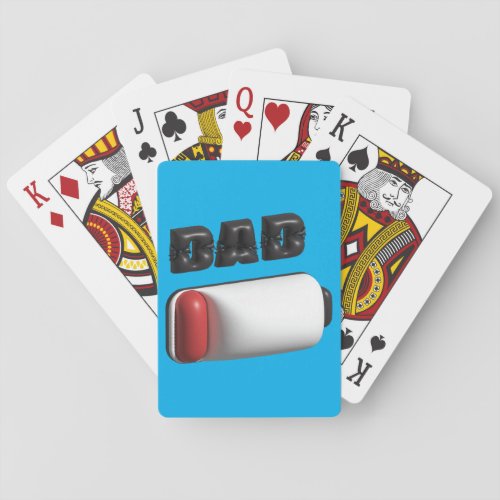 Low Battery Bad 3D Text Design Playing Cards
