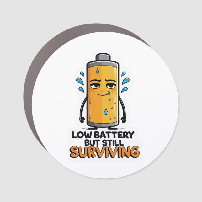 Low Battery Car Magnet (Front)
