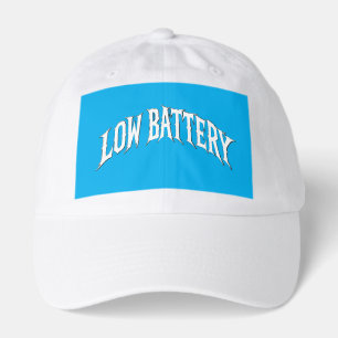 LOW BATTERY Distorted Gothic Text Design Hat