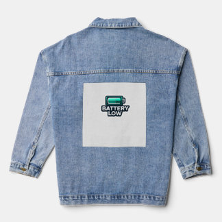 “Low Battery Graphic T-Shirt – Trendy Youth Tee” Denim Jacket