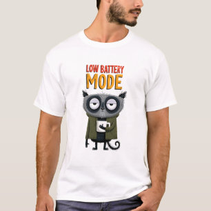 Low Battery Mode Funny Raccoon Office Humor Gift T-Shirt