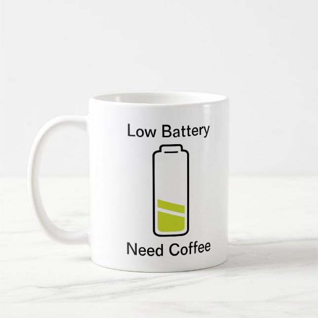Low Battery Need Coffee Coffee Mug (Left)