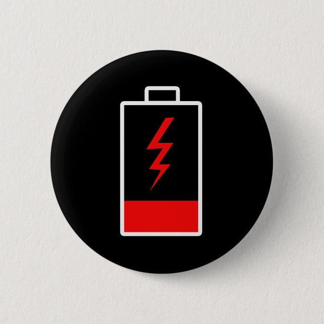 Low Battery Pinback Button (Front)