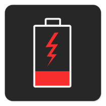Low Battery Square Sticker