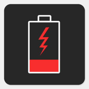Low Battery Square Sticker