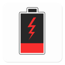 Low Battery Square Sticker