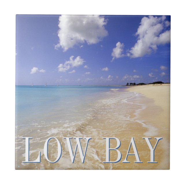 Low Bay Beach, Barbuda, Antigua Ceramic Tile (Front)