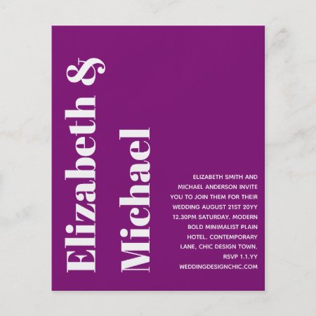 LOW BUDGET All-in-1 Modern Bold Text Wedding Flyer