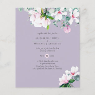 LOW BUDGET Pink Magnolias Eucalyptus Lilac Wedding Flyer