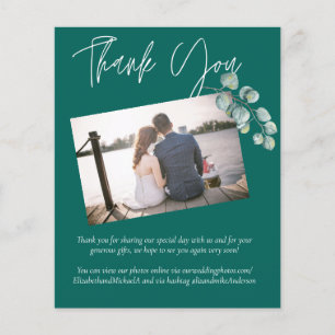 Low Budget TEAL White EUCALYPTUS Wedding Flyer