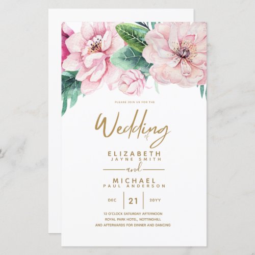 Low Budget Wedding Netork Pink Floral Invites A9