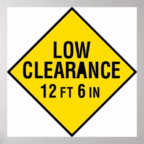 Low Clearance Road Sign