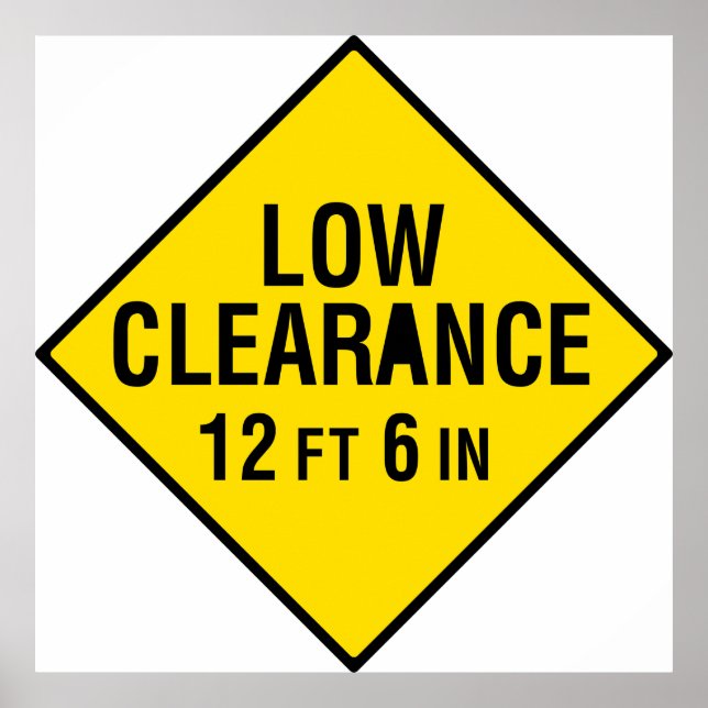 Low Clearance Road Sign (Front)