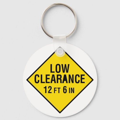 Low Clearance Road Sign Keychain