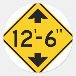 Low Clearance Warning Highway Sign Classic Round Sticker