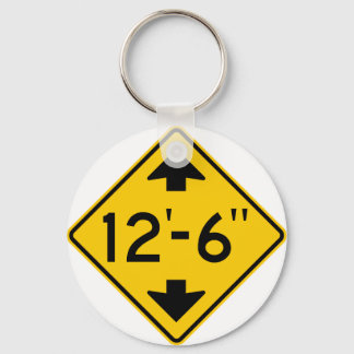 Low Clearance Warning Highway Sign Keychain